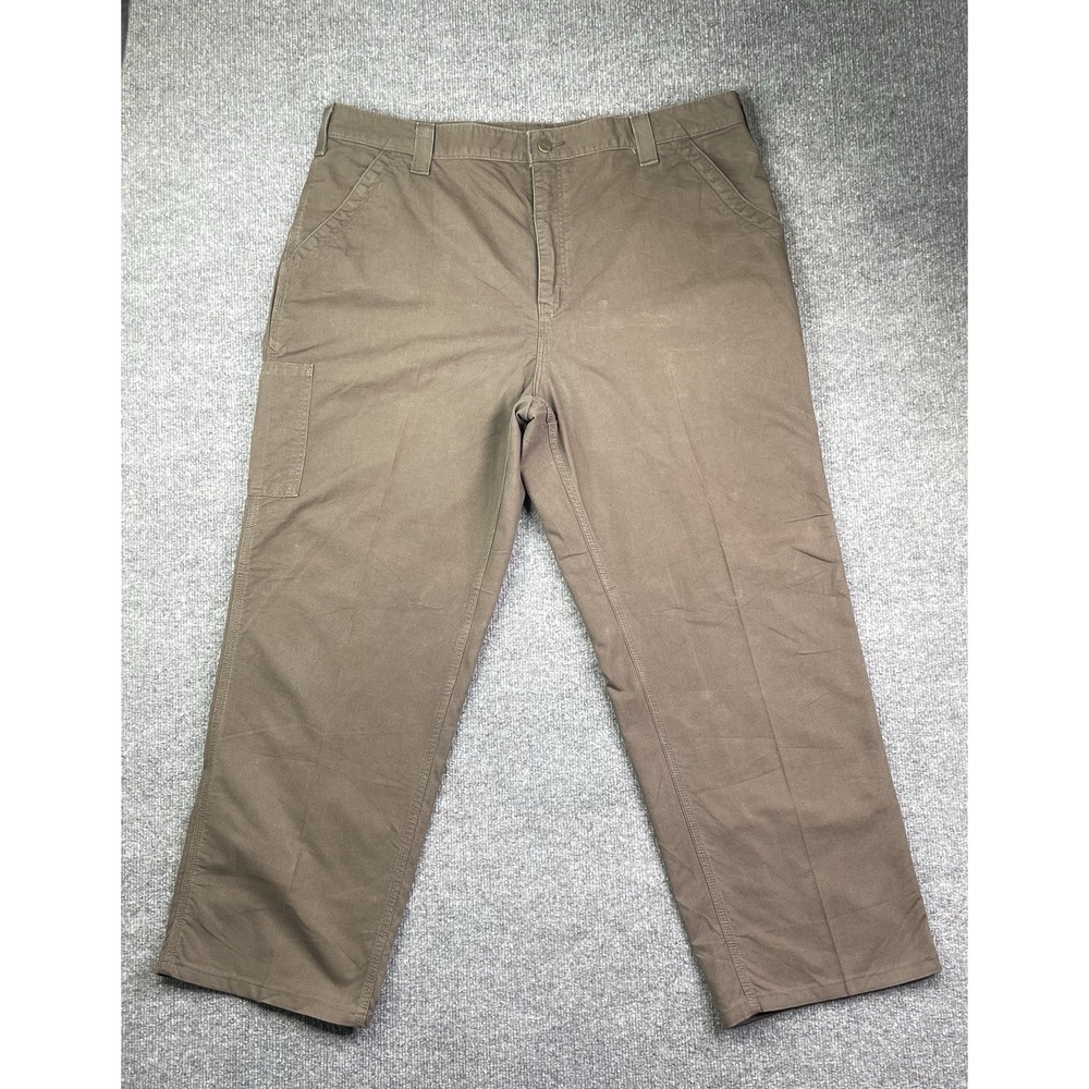Carhartt Pants Men's 42X32 Dungaree Fit Canvas Brown Carpenter Utility Workwear